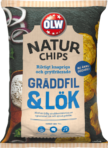 Naturchips Gräddfil Lök